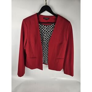 Mario Serrani Italy Women’s Size 12 Red Stretch Knit Fully Lined‎ Blazer